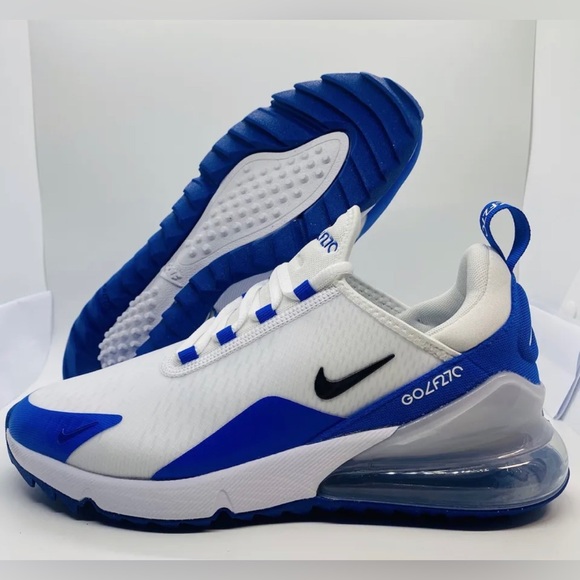 Nike Shoes Mens Nike Air Max 27 Golf Shoes White Blue Comfort